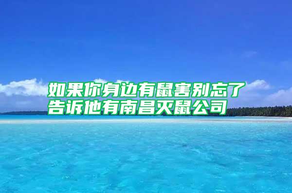 如果你身边有鼠害别忘了告诉他有南昌灭鼠公司