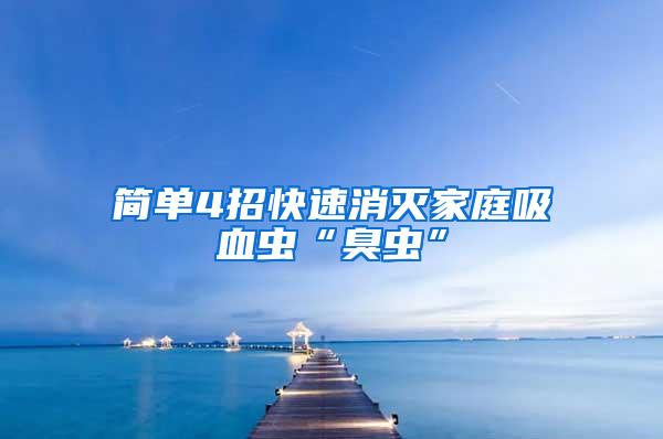简单4招快速消灭家庭吸血虫“臭虫”