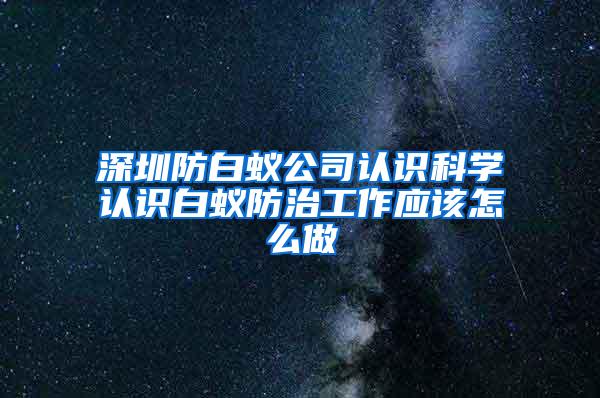 深圳防白蚁公司认识科学认识白蚁防治工作应该怎么做