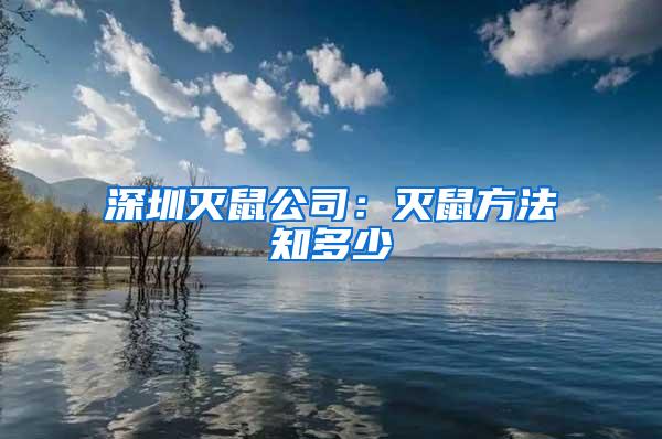 深圳灭鼠公司：灭鼠方法知多少