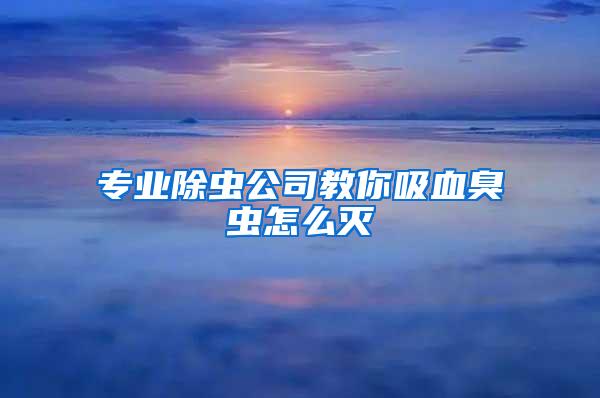 专业除虫公司教你吸血臭虫怎么灭