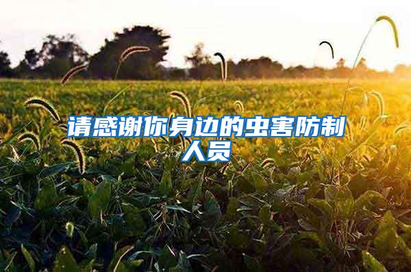 请感谢你身边的虫害防制人员