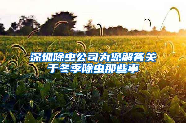 深圳除虫公司为您解答关于冬季除虫那些事