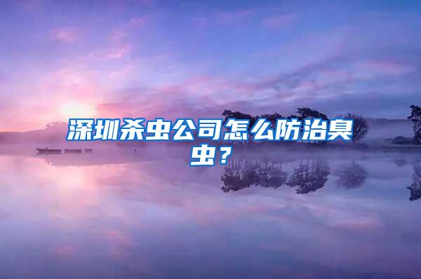 深圳杀虫公司怎么防治臭虫？