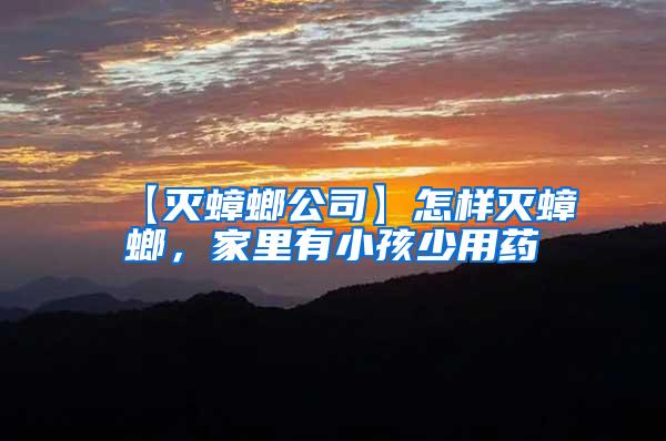 【灭蟑螂公司】怎样灭蟑螂，家里有小孩少用药