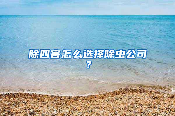除四害怎么选择除虫公司？