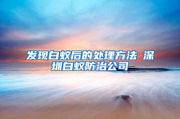 发现白蚁后的处理方法┋深圳白蚁防治公司┋