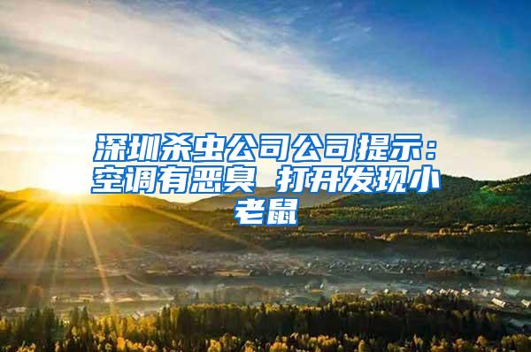 深圳杀虫公司公司提示：空调有恶臭 打开发现小老鼠