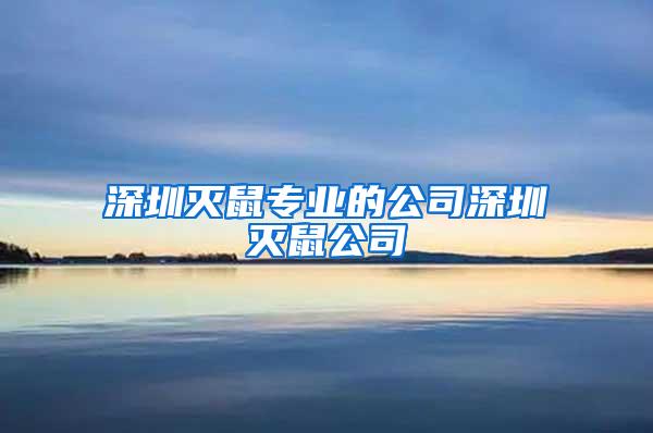 深圳灭鼠专业的公司深圳灭鼠公司