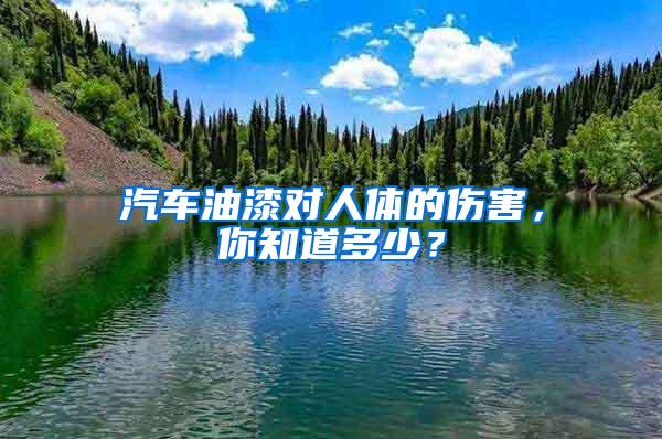 汽车油漆对人体的伤害，你知道多少？