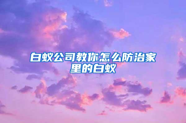 白蚁公司教你怎么防治家里的白蚁