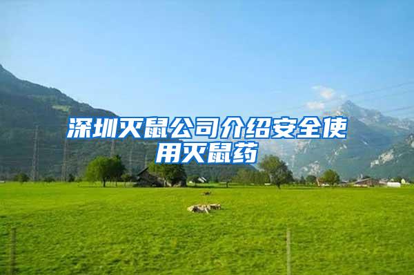 深圳灭鼠公司介绍安全使用灭鼠药