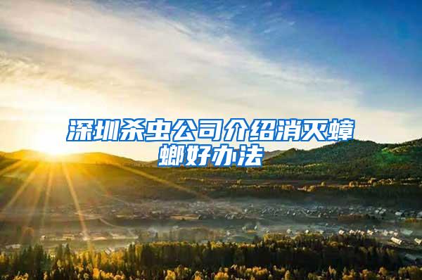 深圳杀虫公司介绍消灭蟑螂好办法