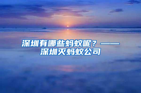 深圳有哪些蚂蚁呢？——深圳灭蚂蚁公司