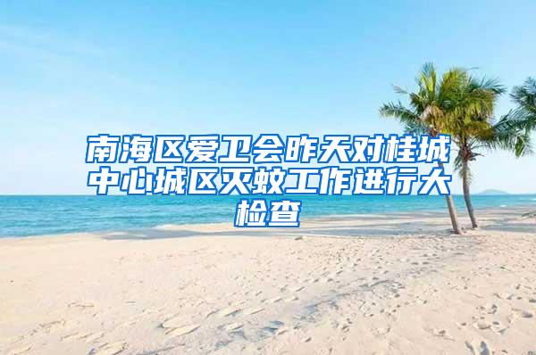 南海区爱卫会昨天对桂城中心城区灭蚊工作进行大检查