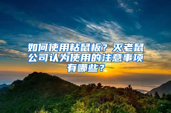 如何使用粘鼠板？灭老鼠公司认为使用的注意事项有哪些？