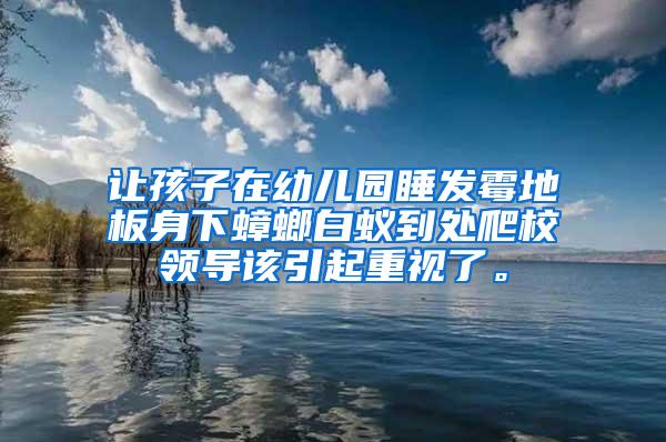 让孩子在幼儿园睡发霉地板身下蟑螂白蚁到处爬校领导该引起重视了。