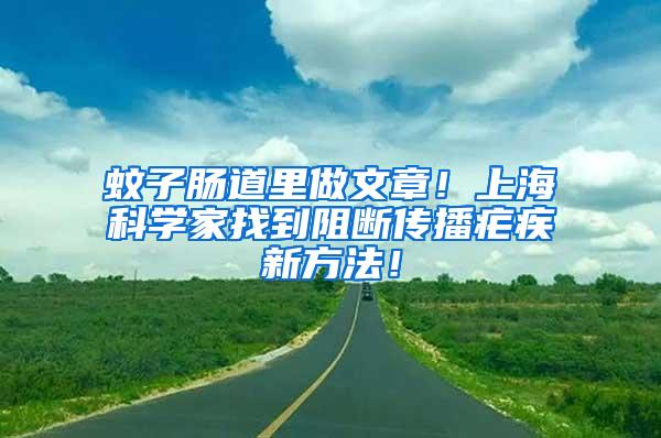 蚊子肠道里做文章！上海科学家找到阻断传播疟疾新方法！