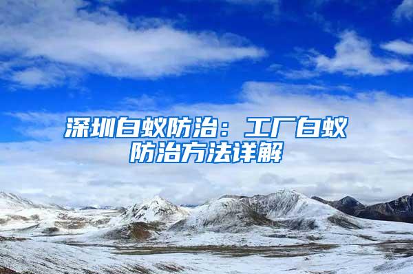 深圳白蚁防治：工厂白蚁防治方法详解