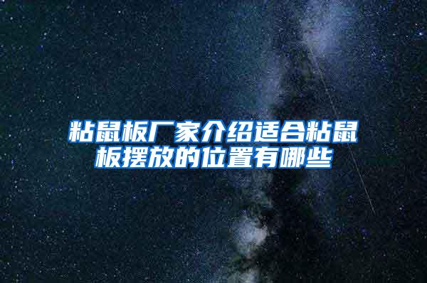 粘鼠板厂家介绍适合粘鼠板摆放的位置有哪些