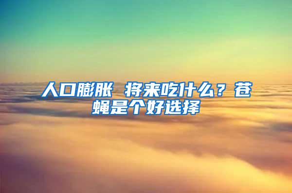 人口膨胀 将来吃什么？苍蝇是个好选择