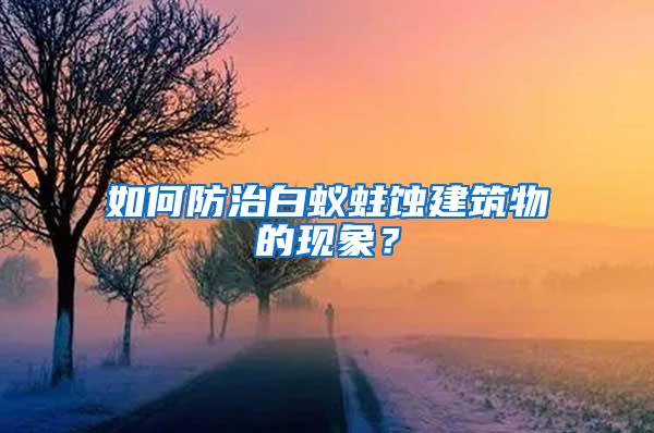 如何防治白蚁蛀蚀建筑物的现象？