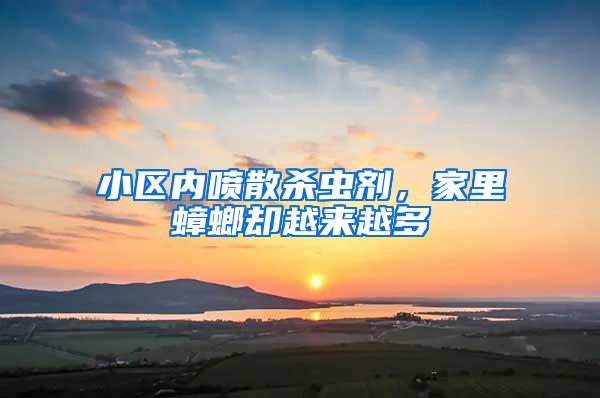 小区内喷散杀虫剂，家里蟑螂却越来越多