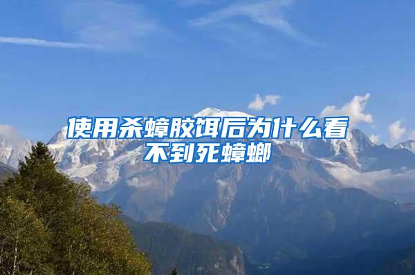 使用杀蟑胶饵后为什么看不到死蟑螂