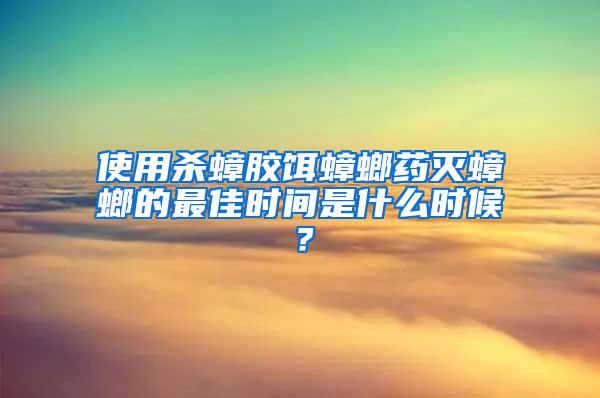 使用杀蟑胶饵蟑螂药灭蟑螂的最佳时间是什么时候？