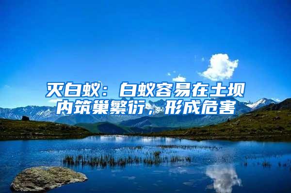 灭白蚁：白蚁容易在土坝内筑巢繁衍，形成危害