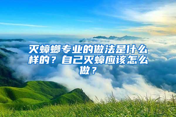 灭蟑螂专业的做法是什么样的？自己灭蟑应该怎么做？