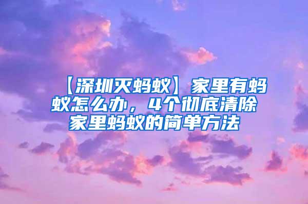 【深圳灭蚂蚁】家里有蚂蚁怎么办，4个彻底清除家里蚂蚁的简单方法