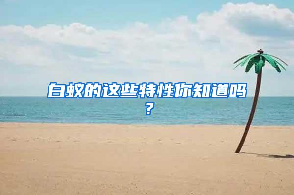 白蚁的这些特性你知道吗？