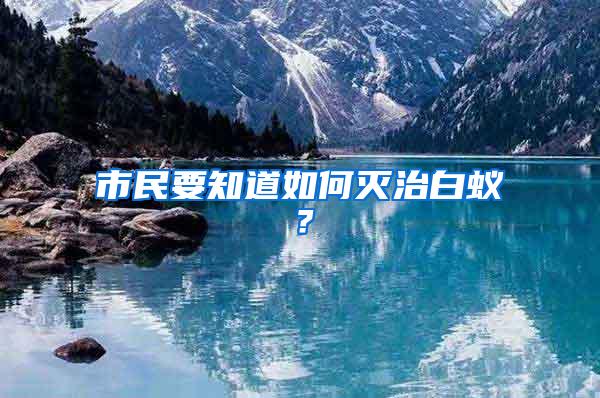 市民要知道如何灭治白蚁？