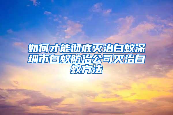 如何才能彻底灭治白蚁深圳市白蚁防治公司灭治白蚁方法