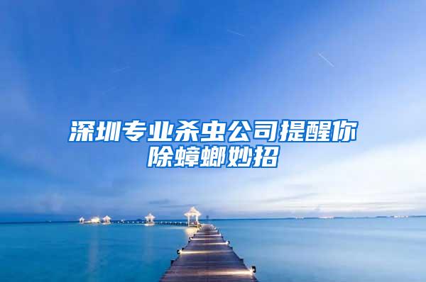 深圳专业杀虫公司提醒你除蟑螂妙招