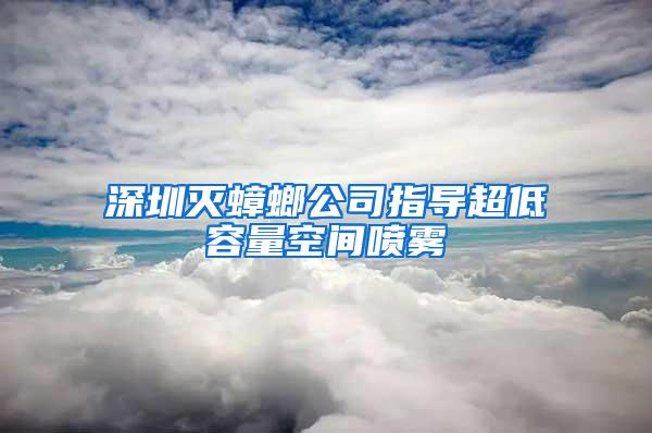 深圳灭蟑螂公司指导超低容量空间喷雾
