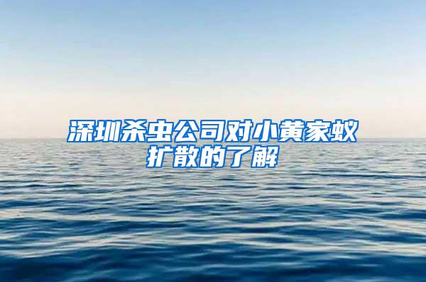 深圳杀虫公司对小黄家蚁扩散的了解