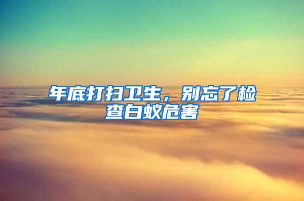 年底打扫卫生，别忘了检查白蚁危害