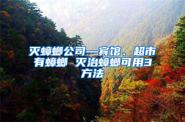 灭蟑螂公司—宾馆、超市有蟑螂 灭治蟑螂可用3方法