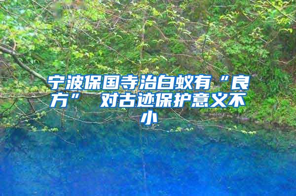 宁波保国寺治白蚁有“良方” 对古迹保护意义不小