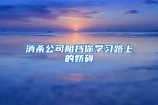 消杀公司阻挡你学习路上的妨碍