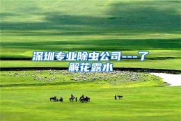 深圳专业除虫公司---了解花露水