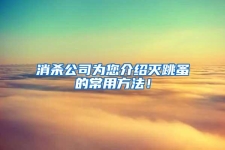 消杀公司为您介绍灭跳蚤的常用方法！